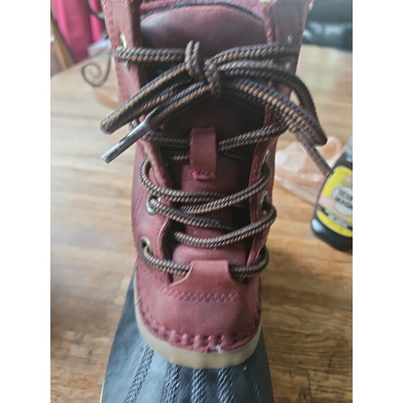 Sorel Slimpack II Duck Winter Boots Cranberry Size 5 Snow Boot Natural Rubber EC - Picture 8 of 8